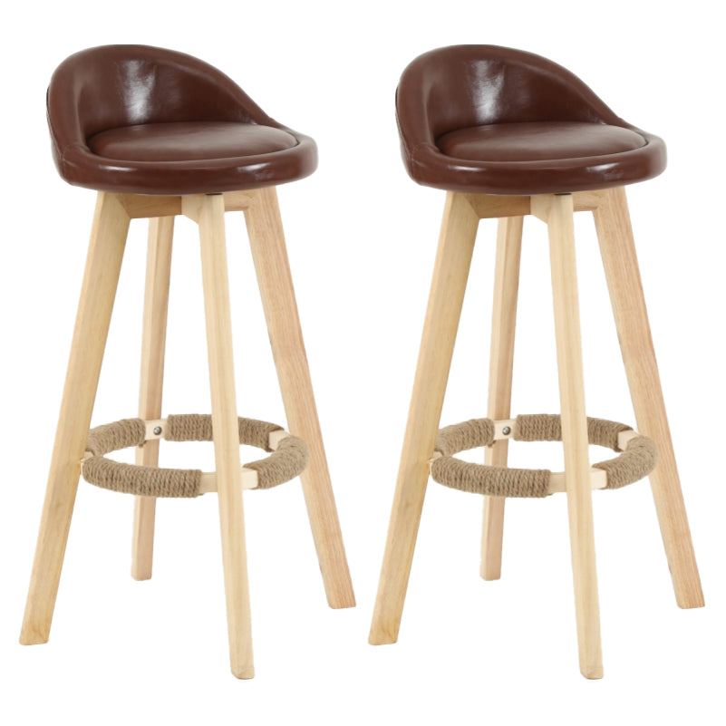 Scandinavian Matte Finish Upholstered Counter Height Stool Footrest Home Barstool Brown Natural 2 Piece Set Clearhalo 'Bar Furniture' 'Bar Stools' 'bar_stools' 'furn' 'furn_bar_stools' 'Furniture' 'furniture_bar_stools' 'Kitchen & Dining Furniture' 4953222