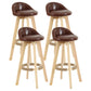 Scandinavian Matte Finish Upholstered Counter Height Stool Footrest Home Barstool Brown Natural 4 Piece Set Clearhalo 'Bar Furniture' 'Bar Stools' 'bar_stools' 'furn' 'furn_bar_stools' 'Furniture' 'furniture_bar_stools' 'Kitchen & Dining Furniture' 4953223
