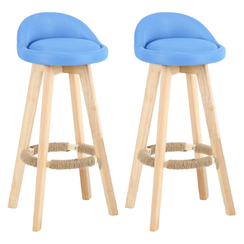 Scandinavian Matte Finish Upholstered Counter Height Stool Footrest Home Barstool Blue Natural 2 Piece Set Clearhalo 'Bar Furniture' 'Bar Stools' 'bar_stools' 'furn' 'furn_bar_stools' 'Furniture' 'furniture_bar_stools' 'Kitchen & Dining Furniture' 4953225