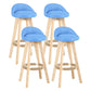 Scandinavian Matte Finish Upholstered Counter Height Stool Footrest Home Barstool Blue Natural 4 Piece Set Clearhalo 'Bar Furniture' 'Bar Stools' 'bar_stools' 'furn' 'furn_bar_stools' 'Furniture' 'furniture_bar_stools' 'Kitchen & Dining Furniture' 4953226