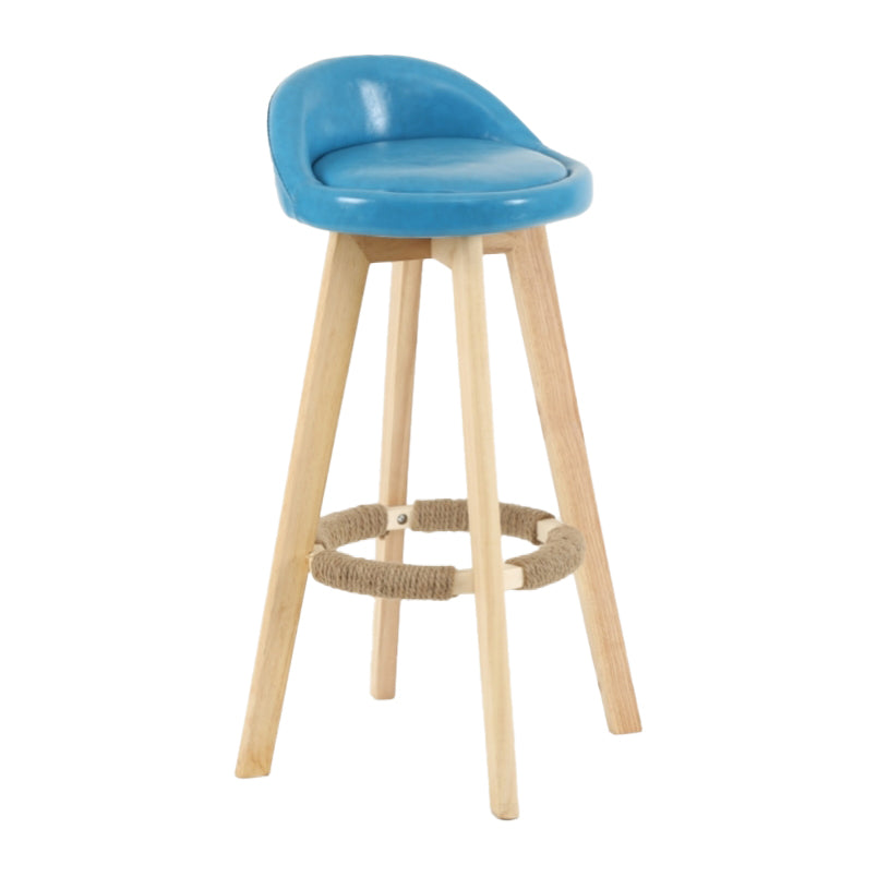 Scandinavian Matte Finish Upholstered Counter Height Stool Footrest Home Barstool Sky Blue Natural 1 Piece Clearhalo 'Bar Furniture' 'Bar Stools' 'bar_stools' 'furn' 'furn_bar_stools' 'Furniture' 'furniture_bar_stools' 'Kitchen & Dining Furniture' 4953227