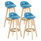Scandinavian Matte Finish Upholstered Counter Height Stool Footrest Home Barstool Sky Blue Natural 4 Piece Set Clearhalo 'Bar Furniture' 'Bar Stools' 'bar_stools' 'furn' 'furn_bar_stools' 'Furniture' 'furniture_bar_stools' 'Kitchen & Dining Furniture' 4953229