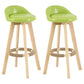 Scandinavian Matte Finish Upholstered Counter Height Stool Footrest Home Barstool Green Natural 2 Piece Set Clearhalo 'Bar Furniture' 'Bar Stools' 'bar_stools' 'furn' 'furn_bar_stools' 'Furniture' 'furniture_bar_stools' 'Kitchen & Dining Furniture' 4953231