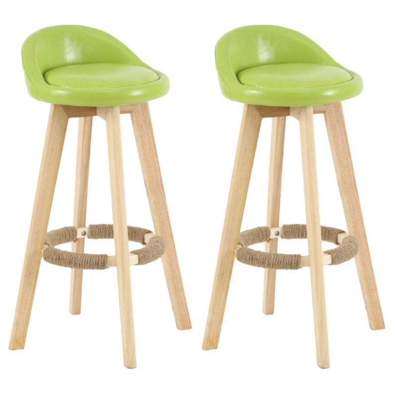 Scandinavian Matte Finish Upholstered Counter Height Stool Footrest Home Barstool Green Natural 2 Piece Set Clearhalo 'Bar Furniture' 'Bar Stools' 'bar_stools' 'furn' 'furn_bar_stools' 'Furniture' 'furniture_bar_stools' 'Kitchen & Dining Furniture' 4953231