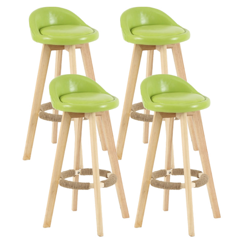 Scandinavian Matte Finish Upholstered Counter Height Stool Footrest Home Barstool Green Natural 4 Piece Set Clearhalo 'Bar Furniture' 'Bar Stools' 'bar_stools' 'furn' 'furn_bar_stools' 'Furniture' 'furniture_bar_stools' 'Kitchen & Dining Furniture' 4953232