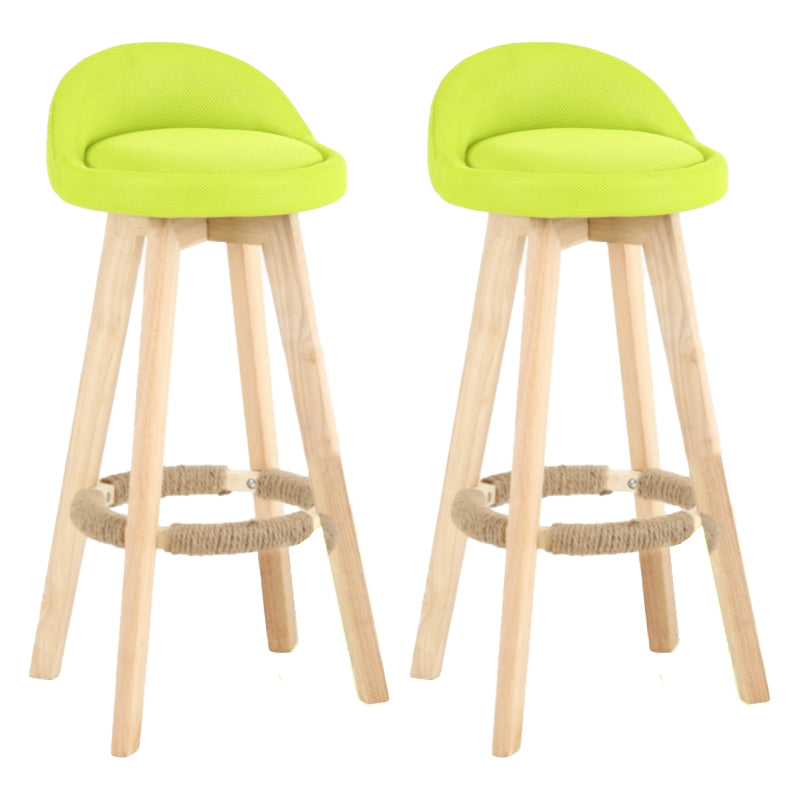 Scandinavian Matte Finish Upholstered Counter Height Stool Footrest Home Barstool Light Green Natural 2 Piece Set Clearhalo 'Bar Furniture' 'Bar Stools' 'bar_stools' 'furn' 'furn_bar_stools' 'Furniture' 'furniture_bar_stools' 'Kitchen & Dining Furniture' 4953234