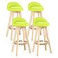 Scandinavian Matte Finish Upholstered Counter Height Stool Footrest Home Barstool Light Green Natural 4 Piece Set Clearhalo 'Bar Furniture' 'Bar Stools' 'bar_stools' 'furn' 'furn_bar_stools' 'Furniture' 'furniture_bar_stools' 'Kitchen & Dining Furniture' 4953235