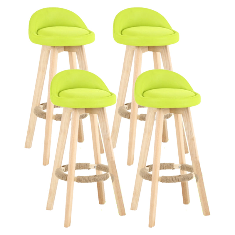 Scandinavian Matte Finish Upholstered Counter Height Stool Footrest Home Barstool Light Green Natural 4 Piece Set Clearhalo 'Bar Furniture' 'Bar Stools' 'bar_stools' 'furn' 'furn_bar_stools' 'Furniture' 'furniture_bar_stools' 'Kitchen & Dining Furniture' 4953235
