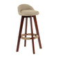 Scandinavian Matte Finish Upholstered Counter Height Stool Footrest Home Barstool Khaki Brown 1 Piece Clearhalo 'Bar Furniture' 'Bar Stools' 'bar_stools' 'furn' 'furn_bar_stools' 'Furniture' 'furniture_bar_stools' 'Kitchen & Dining Furniture' 4953236