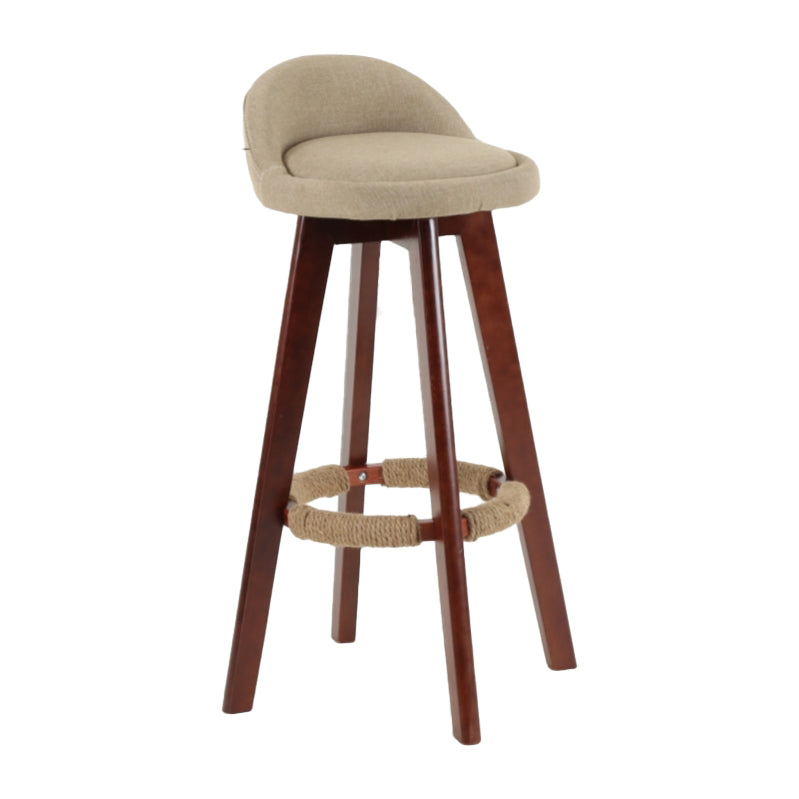 Scandinavian Matte Finish Upholstered Counter Height Stool Footrest Home Barstool Khaki Brown 1 Piece Clearhalo 'Bar Furniture' 'Bar Stools' 'bar_stools' 'furn' 'furn_bar_stools' 'Furniture' 'furniture_bar_stools' 'Kitchen & Dining Furniture' 4953236