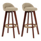 Scandinavian Matte Finish Upholstered Counter Height Stool Footrest Home Barstool Khaki Brown 2 Piece Set Clearhalo 'Bar Furniture' 'Bar Stools' 'bar_stools' 'furn' 'furn_bar_stools' 'Furniture' 'furniture_bar_stools' 'Kitchen & Dining Furniture' 4953237