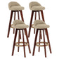 Scandinavian Matte Finish Upholstered Counter Height Stool Footrest Home Barstool Khaki Brown 4 Piece Set Clearhalo 'Bar Furniture' 'Bar Stools' 'bar_stools' 'furn' 'furn_bar_stools' 'Furniture' 'furniture_bar_stools' 'Kitchen & Dining Furniture' 4953238
