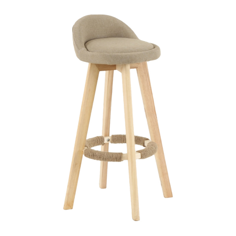 Scandinavian Matte Finish Upholstered Counter Height Stool Footrest Home Barstool Khaki Natural 1 Piece Clearhalo 'Bar Furniture' 'Bar Stools' 'bar_stools' 'furn' 'furn_bar_stools' 'Furniture' 'furniture_bar_stools' 'Kitchen & Dining Furniture' 4953239