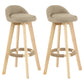 Scandinavian Matte Finish Upholstered Counter Height Stool Footrest Home Barstool Khaki Natural 2 Piece Set Clearhalo 'Bar Furniture' 'Bar Stools' 'bar_stools' 'furn' 'furn_bar_stools' 'Furniture' 'furniture_bar_stools' 'Kitchen & Dining Furniture' 4953240