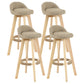 Scandinavian Matte Finish Upholstered Counter Height Stool Footrest Home Barstool Khaki Natural 4 Piece Set Clearhalo 'Bar Furniture' 'Bar Stools' 'bar_stools' 'furn' 'furn_bar_stools' 'Furniture' 'furniture_bar_stools' 'Kitchen & Dining Furniture' 4953241