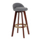Scandinavian Matte Finish Upholstered Counter Height Stool Footrest Home Barstool Smoke Gray Brown 1 Piece Clearhalo 'Bar Furniture' 'Bar Stools' 'bar_stools' 'furn' 'furn_bar_stools' 'Furniture' 'furniture_bar_stools' 'Kitchen & Dining Furniture' 4953242