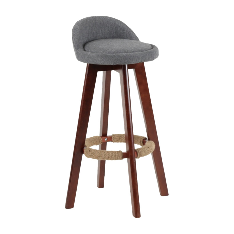 Scandinavian Matte Finish Upholstered Counter Height Stool Footrest Home Barstool Smoke Gray Brown 1 Piece Clearhalo 'Bar Furniture' 'Bar Stools' 'bar_stools' 'furn' 'furn_bar_stools' 'Furniture' 'furniture_bar_stools' 'Kitchen & Dining Furniture' 4953242