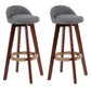 Scandinavian Matte Finish Upholstered Counter Height Stool Footrest Home Barstool Smoke Gray Brown 2 Piece Set Clearhalo 'Bar Furniture' 'Bar Stools' 'bar_stools' 'furn' 'furn_bar_stools' 'Furniture' 'furniture_bar_stools' 'Kitchen & Dining Furniture' 4953243