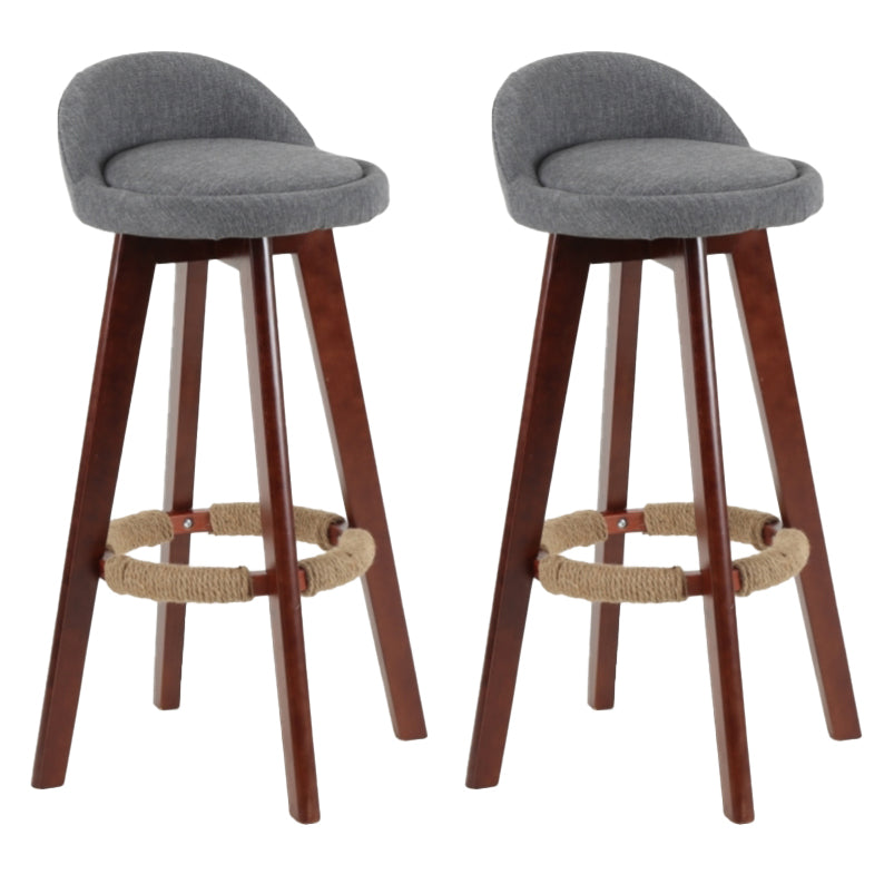 Scandinavian Matte Finish Upholstered Counter Height Stool Footrest Home Barstool Smoke Gray Brown 2 Piece Set Clearhalo 'Bar Furniture' 'Bar Stools' 'bar_stools' 'furn' 'furn_bar_stools' 'Furniture' 'furniture_bar_stools' 'Kitchen & Dining Furniture' 4953243