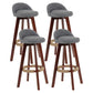 Scandinavian Matte Finish Upholstered Counter Height Stool Footrest Home Barstool Smoke Gray Brown 4 Piece Set Clearhalo 'Bar Furniture' 'Bar Stools' 'bar_stools' 'furn' 'furn_bar_stools' 'Furniture' 'furniture_bar_stools' 'Kitchen & Dining Furniture' 4953244