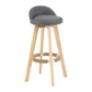 Scandinavian Matte Finish Upholstered Counter Height Stool Footrest Home Barstool Smoke Gray Natural 1 Piece Clearhalo 'Bar Furniture' 'Bar Stools' 'bar_stools' 'furn' 'furn_bar_stools' 'Furniture' 'furniture_bar_stools' 'Kitchen & Dining Furniture' 4953245