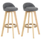 Scandinavian Matte Finish Upholstered Counter Height Stool Footrest Home Barstool Smoke Gray Natural 2 Piece Set Clearhalo 'Bar Furniture' 'Bar Stools' 'bar_stools' 'furn' 'furn_bar_stools' 'Furniture' 'furniture_bar_stools' 'Kitchen & Dining Furniture' 4953246