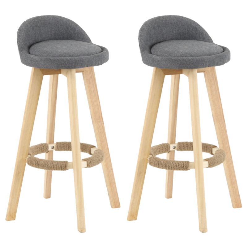 Scandinavian Matte Finish Upholstered Counter Height Stool Footrest Home Barstool Smoke Gray Natural 2 Piece Set Clearhalo 'Bar Furniture' 'Bar Stools' 'bar_stools' 'furn' 'furn_bar_stools' 'Furniture' 'furniture_bar_stools' 'Kitchen & Dining Furniture' 4953246