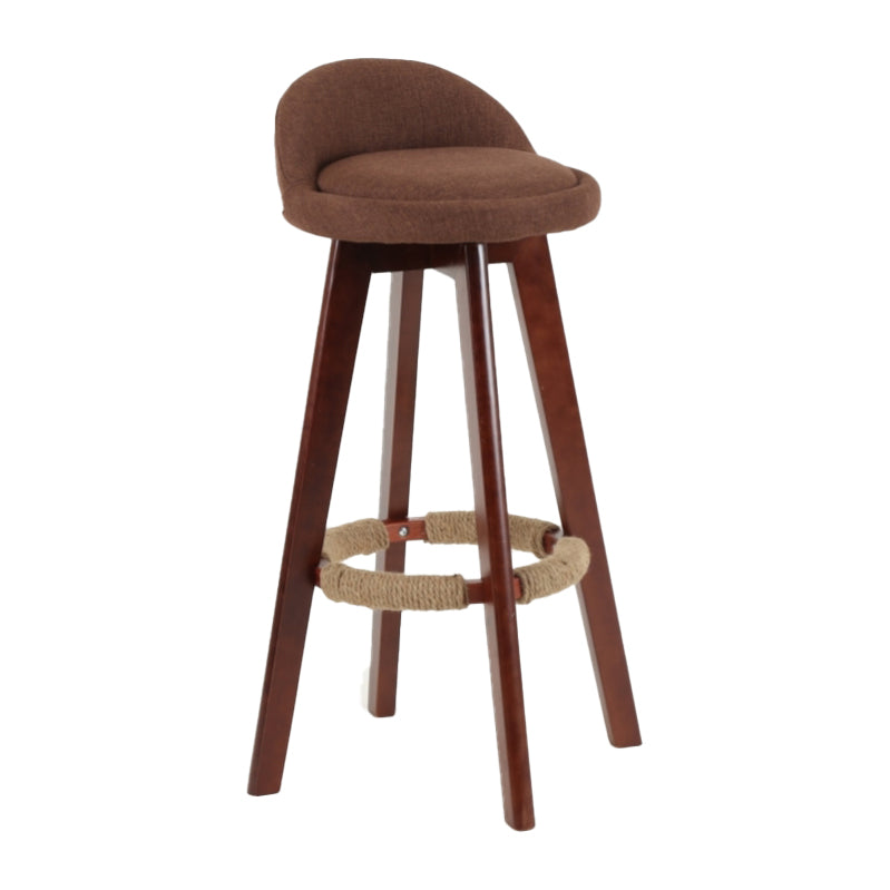 Scandinavian Matte Finish Upholstered Counter Height Stool Footrest Home Barstool Coffee Brown 1 Piece Clearhalo 'Bar Furniture' 'Bar Stools' 'bar_stools' 'furn' 'furn_bar_stools' 'Furniture' 'furniture_bar_stools' 'Kitchen & Dining Furniture' 4953248