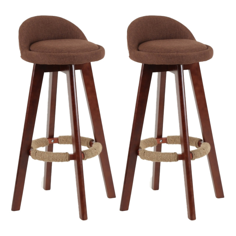 Scandinavian Matte Finish Upholstered Counter Height Stool Footrest Home Barstool Coffee Brown 2 Piece Set Clearhalo 'Bar Furniture' 'Bar Stools' 'bar_stools' 'furn' 'furn_bar_stools' 'Furniture' 'furniture_bar_stools' 'Kitchen & Dining Furniture' 4953249