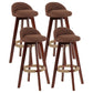 Scandinavian Matte Finish Upholstered Counter Height Stool Footrest Home Barstool Coffee Brown 4 Piece Set Clearhalo 'Bar Furniture' 'Bar Stools' 'bar_stools' 'furn' 'furn_bar_stools' 'Furniture' 'furniture_bar_stools' 'Kitchen & Dining Furniture' 4953250