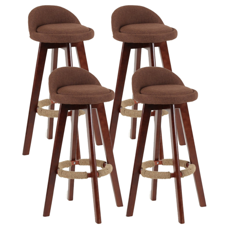 Scandinavian Matte Finish Upholstered Counter Height Stool Footrest Home Barstool Coffee Brown 4 Piece Set Clearhalo 'Bar Furniture' 'Bar Stools' 'bar_stools' 'furn' 'furn_bar_stools' 'Furniture' 'furniture_bar_stools' 'Kitchen & Dining Furniture' 4953250