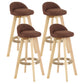 Scandinavian Matte Finish Upholstered Counter Height Stool Footrest Home Barstool Coffee Natural 4 Piece Set Clearhalo 'Bar Furniture' 'Bar Stools' 'bar_stools' 'furn' 'furn_bar_stools' 'Furniture' 'furniture_bar_stools' 'Kitchen & Dining Furniture' 4953253