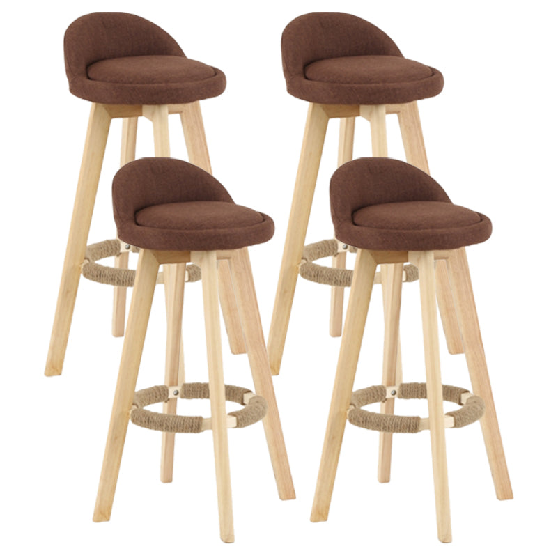 Scandinavian Matte Finish Upholstered Counter Height Stool Footrest Home Barstool Coffee Natural 4 Piece Set Clearhalo 'Bar Furniture' 'Bar Stools' 'bar_stools' 'furn' 'furn_bar_stools' 'Furniture' 'furniture_bar_stools' 'Kitchen & Dining Furniture' 4953253