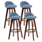 Scandinavian Matte Finish Upholstered Counter Height Stool Footrest Home Barstool Lake Blue Brown 4 Piece Set Clearhalo 'Bar Furniture' 'Bar Stools' 'bar_stools' 'furn' 'furn_bar_stools' 'Furniture' 'furniture_bar_stools' 'Kitchen & Dining Furniture' 4953256