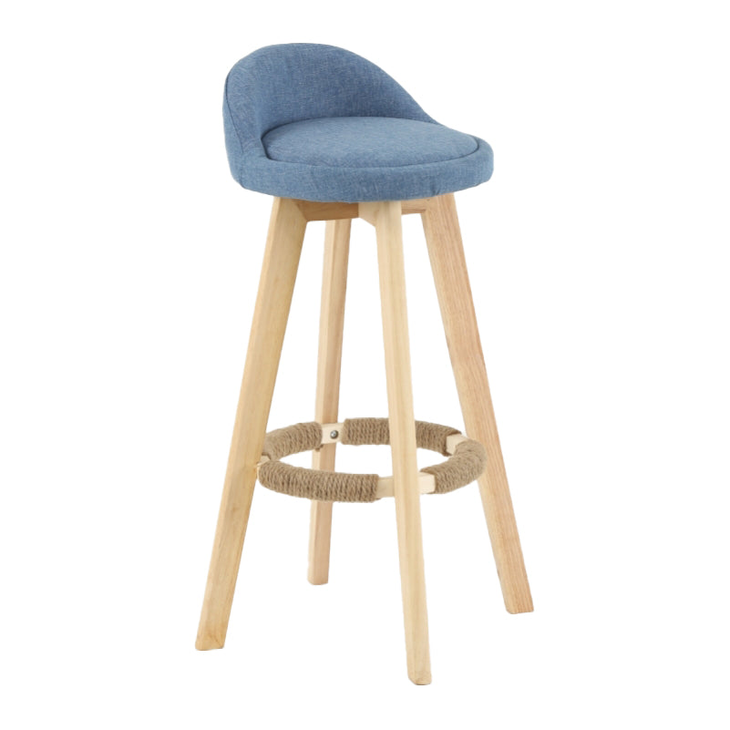 Scandinavian Matte Finish Upholstered Counter Height Stool Footrest Home Barstool Lake Blue Natural 1 Piece Clearhalo 'Bar Furniture' 'Bar Stools' 'bar_stools' 'furn' 'furn_bar_stools' 'Furniture' 'furniture_bar_stools' 'Kitchen & Dining Furniture' 4953257