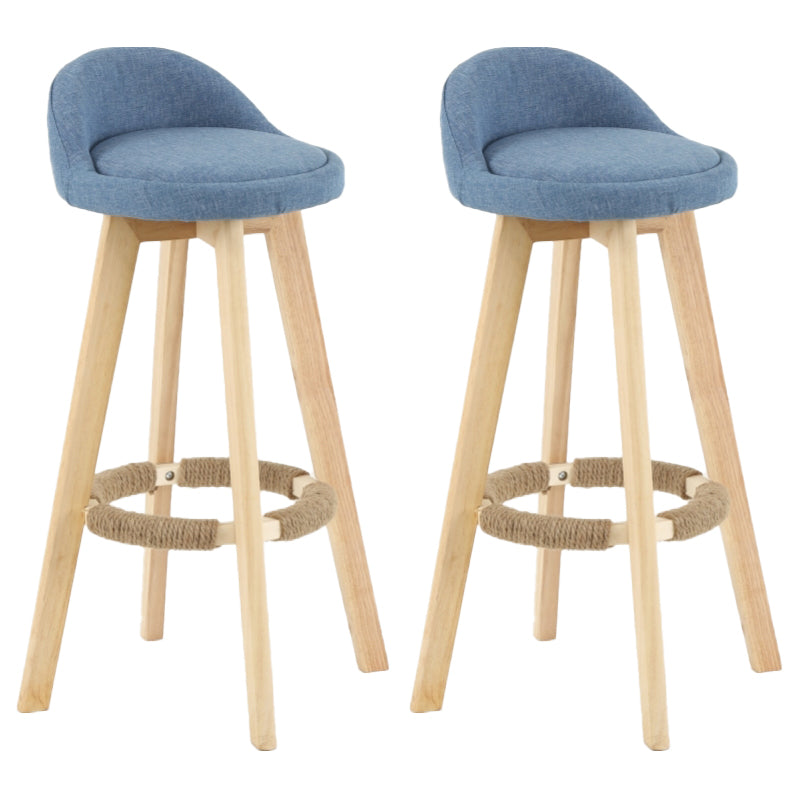 Scandinavian Matte Finish Upholstered Counter Height Stool Footrest Home Barstool Lake Blue Natural 2 Piece Set Clearhalo 'Bar Furniture' 'Bar Stools' 'bar_stools' 'furn' 'furn_bar_stools' 'Furniture' 'furniture_bar_stools' 'Kitchen & Dining Furniture' 4953258
