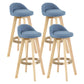 Scandinavian Matte Finish Upholstered Counter Height Stool Footrest Home Barstool Lake Blue Natural 4 Piece Set Clearhalo 'Bar Furniture' 'Bar Stools' 'bar_stools' 'furn' 'furn_bar_stools' 'Furniture' 'furniture_bar_stools' 'Kitchen & Dining Furniture' 4953259
