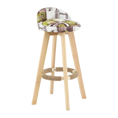 Scandinavian Matte Finish Upholstered Counter Height Stool Footrest Home Barstool White-Green Natural 1 Piece Clearhalo 'Bar Furniture' 'Bar Stools' 'bar_stools' 'furn' 'furn_bar_stools' 'Furniture' 'furniture_bar_stools' 'Kitchen & Dining Furniture' 4953260
