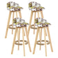 Scandinavian Matte Finish Upholstered Counter Height Stool Footrest Home Barstool White-Green Natural 4 Piece Set Clearhalo 'Bar Furniture' 'Bar Stools' 'bar_stools' 'furn' 'furn_bar_stools' 'Furniture' 'furniture_bar_stools' 'Kitchen & Dining Furniture' 4953262