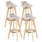 Scandinavian Matte Finish Upholstered Counter Height Stool Footrest Home Barstool White-Gray Natural 4 Piece Set Clearhalo 'Bar Furniture' 'Bar Stools' 'bar_stools' 'furn' 'furn_bar_stools' 'Furniture' 'furniture_bar_stools' 'Kitchen & Dining Furniture' 4953265