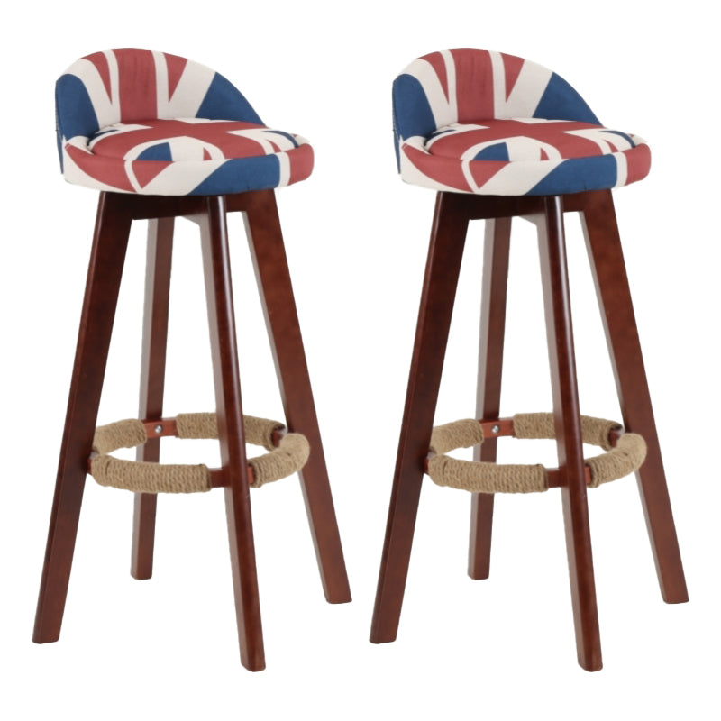 Scandinavian Matte Finish Upholstered Counter Height Stool Footrest Home Barstool Red-White-Blue Brown 2 Piece Set Clearhalo 'Bar Furniture' 'Bar Stools' 'bar_stools' 'furn' 'furn_bar_stools' 'Furniture' 'furniture_bar_stools' 'Kitchen & Dining Furniture' 4953267