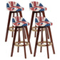 Scandinavian Matte Finish Upholstered Counter Height Stool Footrest Home Barstool Red-White-Blue Brown 4 Piece Set Clearhalo 'Bar Furniture' 'Bar Stools' 'bar_stools' 'furn' 'furn_bar_stools' 'Furniture' 'furniture_bar_stools' 'Kitchen & Dining Furniture' 4953268