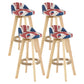 Scandinavian Matte Finish Upholstered Counter Height Stool Footrest Home Barstool Red-White-Blue Natural 4 Piece Set Clearhalo 'Bar Furniture' 'Bar Stools' 'bar_stools' 'furn' 'furn_bar_stools' 'Furniture' 'furniture_bar_stools' 'Kitchen & Dining Furniture' 4953271