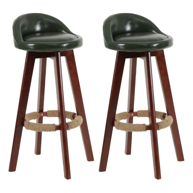 Scandinavian Matte Finish Upholstered Counter Height Stool Footrest Home Barstool Blackish Green Brown 2 Piece Set Clearhalo 'Bar Furniture' 'Bar Stools' 'bar_stools' 'furn' 'furn_bar_stools' 'Furniture' 'furniture_bar_stools' 'Kitchen & Dining Furniture' 4953273