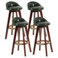 Scandinavian Matte Finish Upholstered Counter Height Stool Footrest Home Barstool Blackish Green Brown 4 Piece Set Clearhalo 'Bar Furniture' 'Bar Stools' 'bar_stools' 'furn' 'furn_bar_stools' 'Furniture' 'furniture_bar_stools' 'Kitchen & Dining Furniture' 4953274
