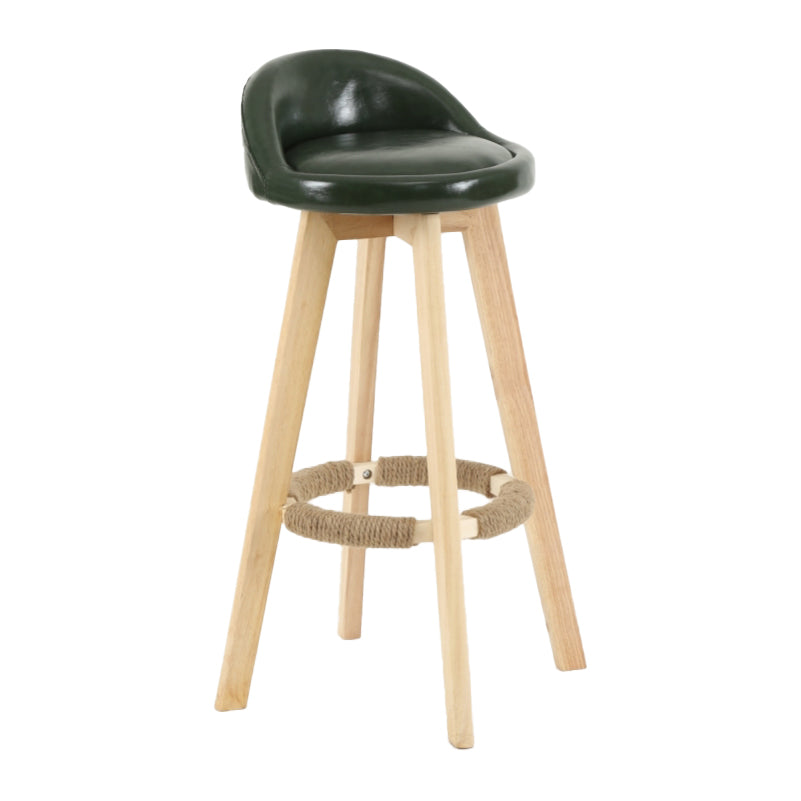Scandinavian Matte Finish Upholstered Counter Height Stool Footrest Home Barstool Blackish Green Natural 1 Piece Clearhalo 'Bar Furniture' 'Bar Stools' 'bar_stools' 'furn' 'furn_bar_stools' 'Furniture' 'furniture_bar_stools' 'Kitchen & Dining Furniture' 4953275