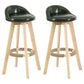 Scandinavian Matte Finish Upholstered Counter Height Stool Footrest Home Barstool Blackish Green Natural 2 Piece Set Clearhalo 'Bar Furniture' 'Bar Stools' 'bar_stools' 'furn' 'furn_bar_stools' 'Furniture' 'furniture_bar_stools' 'Kitchen & Dining Furniture' 4953276
