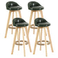 Scandinavian Matte Finish Upholstered Counter Height Stool Footrest Home Barstool Blackish Green Natural 4 Piece Set Clearhalo 'Bar Furniture' 'Bar Stools' 'bar_stools' 'furn' 'furn_bar_stools' 'Furniture' 'furniture_bar_stools' 'Kitchen & Dining Furniture' 4953277