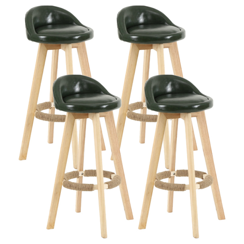 Scandinavian Matte Finish Upholstered Counter Height Stool Footrest Home Barstool Blackish Green Natural 4 Piece Set Clearhalo 'Bar Furniture' 'Bar Stools' 'bar_stools' 'furn' 'furn_bar_stools' 'Furniture' 'furniture_bar_stools' 'Kitchen & Dining Furniture' 4953277
