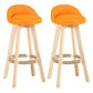 Scandinavian Matte Finish Upholstered Counter Height Stool Footrest Home Barstool Orange Natural 2 Piece Set Clearhalo 'Bar Furniture' 'Bar Stools' 'bar_stools' 'furn' 'furn_bar_stools' 'Furniture' 'furniture_bar_stools' 'Kitchen & Dining Furniture' 4953279